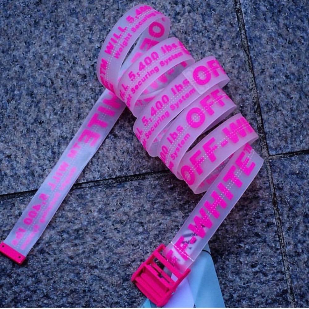 Off-White Rubber Industrial Logo Belt fuschia - Picture 9 of 12